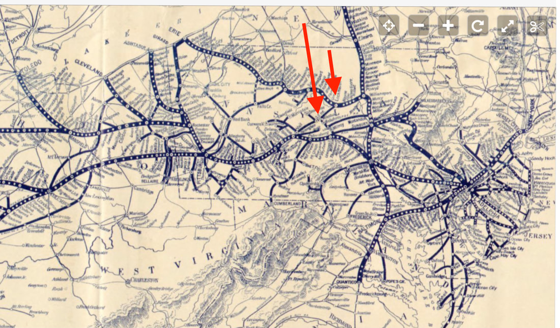 alt= Pennsylvania Railroad Map of 1889